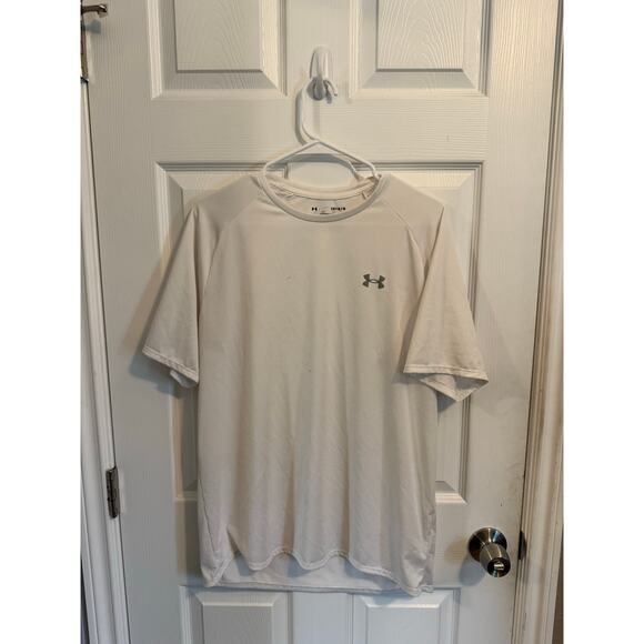 Under Armour Men’s Tech Tee Short Sleeve Shirt White Size L - Picture 1 of 5